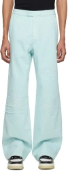 Amiri Blue Distressed Jeans In Blue-cotton Twill