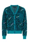 Amiri V-neck Cardigan In Blue