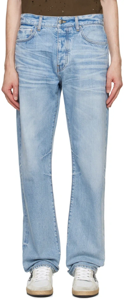 Amiri Blue Japanese Selvedge Straight Jeans In Perfect Indigo