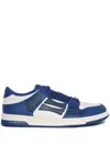 Amiri Leather Sneakers Contrast Panels In Blue