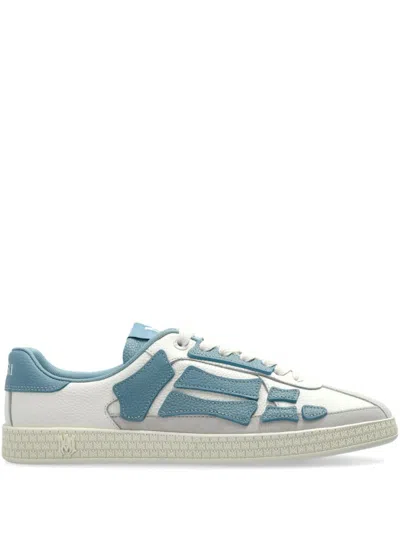 Amiri Blue Leather Sneakers In White