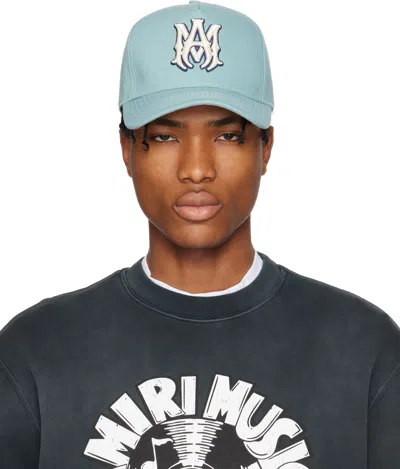 Amiri Blue 'ma' Canvas Cap In Dusty Blue