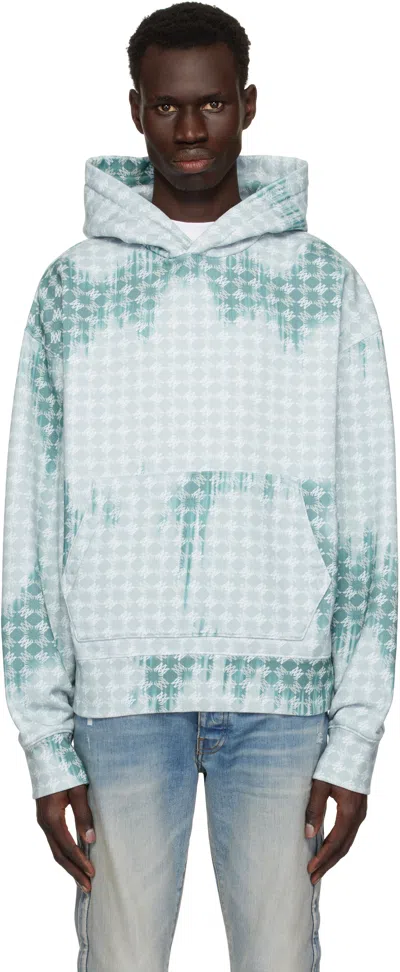 Amiri Blue Ma Quad Bleached Hoodie In Marine