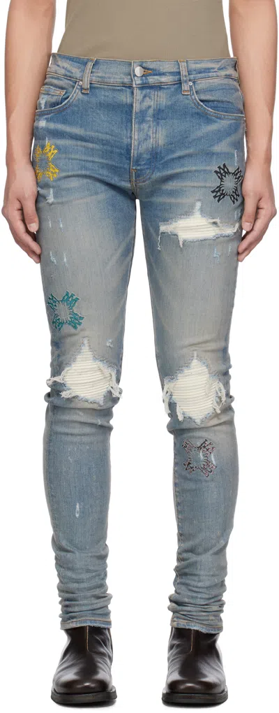 Amiri Blue Ma Quad Cut Out Mx1 Jeans In Indigo