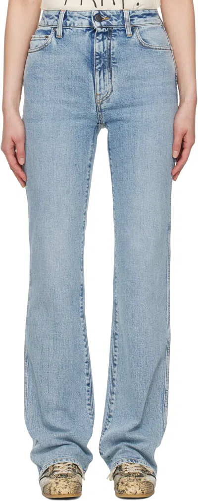 Amiri Blue Ma Quad Patch Slim Jeans In Stone Indigo