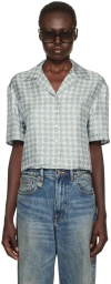 Amiri Blue Ma Quad Shirt In Dusty Blue