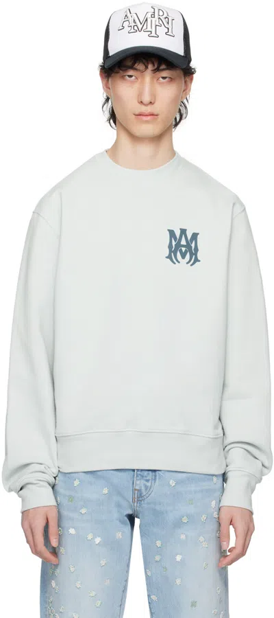 Amiri Blue Ma Sweatshirt In Gray Dawn