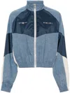 Amiri Chambray Retro Logo-print Track Jacket In Blue