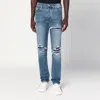 Amiri Mens Dark Indigo Mx1 Distressed Slim-leg Stretch-denim Jeans