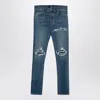Amiri Blue Skinny Jeans With Rips In Blue