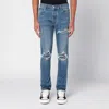 Amiri 15cm Tapered Mx1 Cotton Denim Jeans In Blue