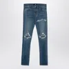 AMIRI AMIRI BLUE SKINNY JEANS WITH RIPS