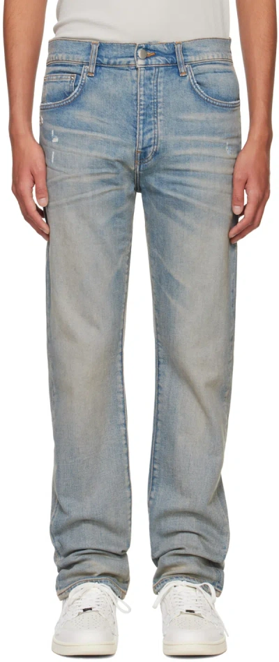 Amiri Blue Slim Jeans In Antique Indigo