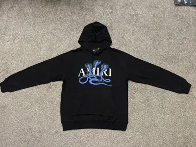 Pre-owned Amiri Blue Snake Logo Hoodie/ Black/ Size S, M, L, Xl