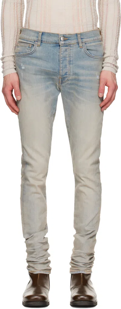 Amiri Blue Stack Jeans In Purple