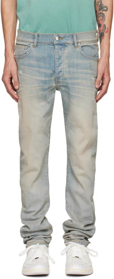 Amiri Blue Stack Jeans In Antique Indigo