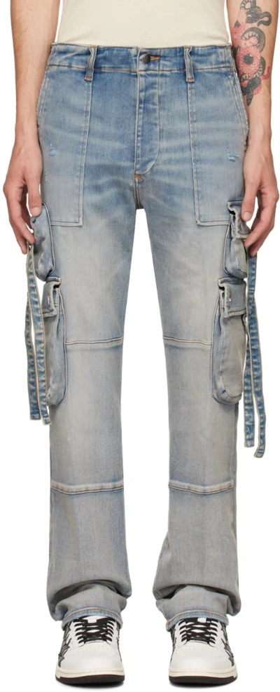 Amiri Tactical Cargo Straight Jeans In Blue