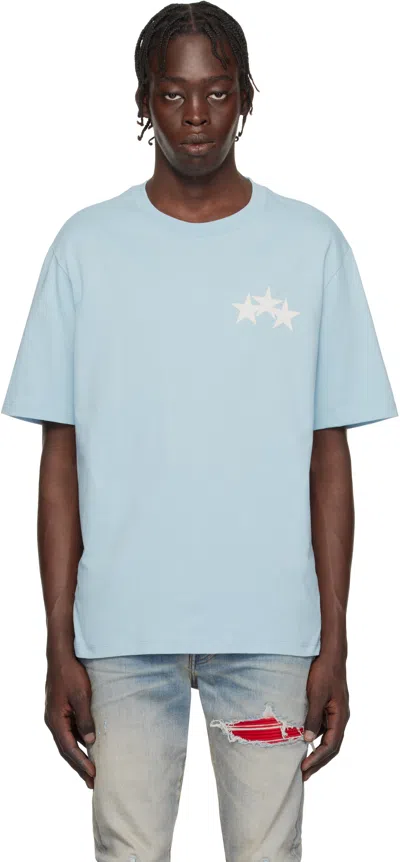 Amiri Mens Ocean Sky Three Star Short-sleeves Relaxed-fit Cotton-jersey T-shirt