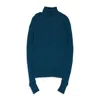 Amiri Turtleneck Frayed-hem Sweater In Blue