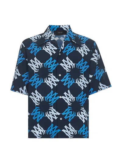 Amiri Blue Viscose Ma Quad Bowling Shirt