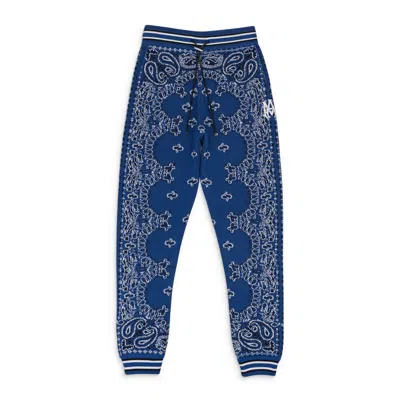 AMIRI BLUE/BLACK BANDANA B-BALL SWEATPANTS
