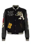 Amiri Varsity Patch Bomber Jacket In Black