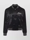 Amiri Men Black Jacket With Logo On The Front And Back In Tech Fabric Man In Black
