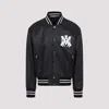 Amiri 'ma Hollywood' Black Bomber Jacket With Logo Print On The Front And Maxi Logo Print On The Rear
