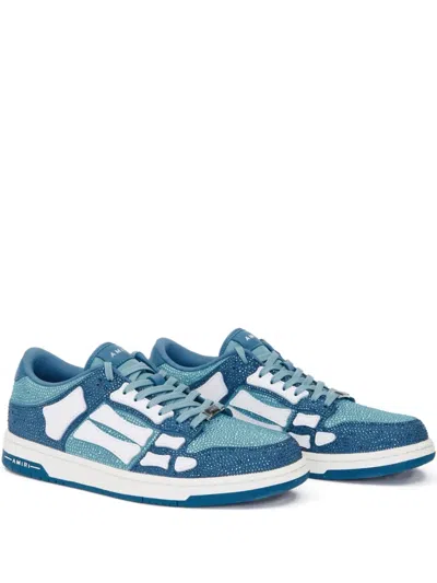 Amiri Bone Appliqué Sneakers In Blue