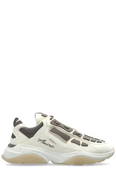 Amiri White & Gray Bone Runner Sneakers In Beige