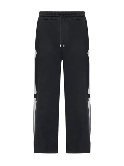 Amiri Bone Motif Drawstring Waist Trousers In Black