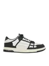 Amiri Multicolor Leather And Fabric Bandana Denim Skel Sneakers In Black White