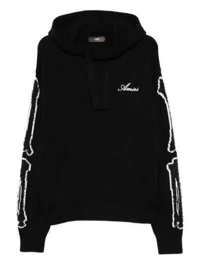 Amiri Bone-print Hoodie In Black