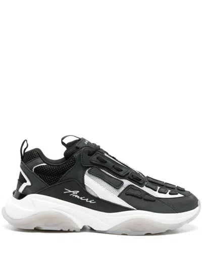 Amiri Men's Bone Runner Leather Sneakers In White,grey,black