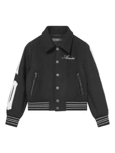 Amiri Kids' Bones Bomber Jacket In Black