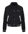 Amiri Twill Wool Bones Bomber Jacket With Patches In Black