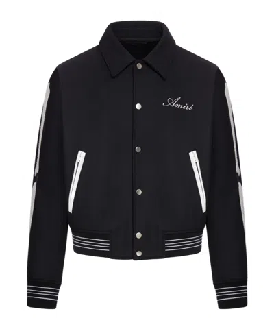 AMIRI AMIRI LOGO EMBROIDERED BONE JACKET