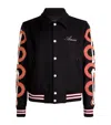 Amiri Mens Black Snake Bones Embroidered Relaxed-fit Wool-blend Felt Jacket In Black