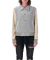 Amiri Contrasting-sleeve Bomber Jacket In Grey