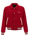 Amiri Bones Wool-blend Varsity Jacket In Red