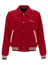 Amiri Bones Wool-blend Varsity Jacket In Red