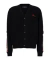 Amiri Black Cardigan With Bones Motif And Logo In Cotton Man In Black