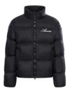 Amiri Bones Patch High Collar Puffer Jacket In Black