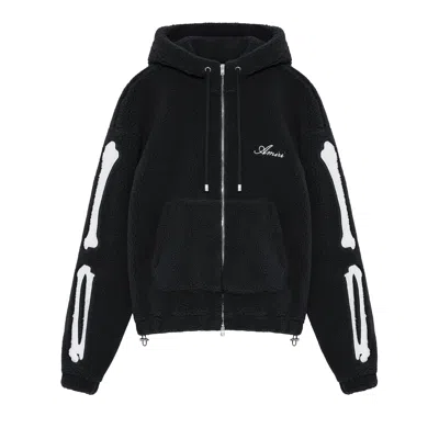 Pre-owned Amiri Bones Fleece Zip Hoodie 'black' | Men's Size Xxl