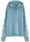 Amiri Men's Bone Applique Ribbed Hoodie In Blue