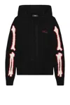 Amiri Black Cardigan With Bones Motif And Logo In Black