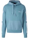 Amiri Men's Bone Applique Ribbed Hoodie In Blue