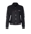 Amiri Twill Wool Bones Bomber Jacket With Patches In Black