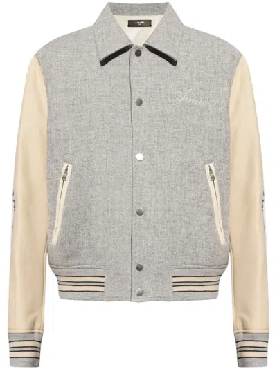 Amiri Bones Bomber Jacket In Grey