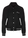 Amiri Twill Wool Bones Bomber Jacket With Patches In Negro